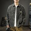 Жаккардовая джинсовая рубашка мужская стираная куртка с лацканами американская повседневная рубашка куртка Tide