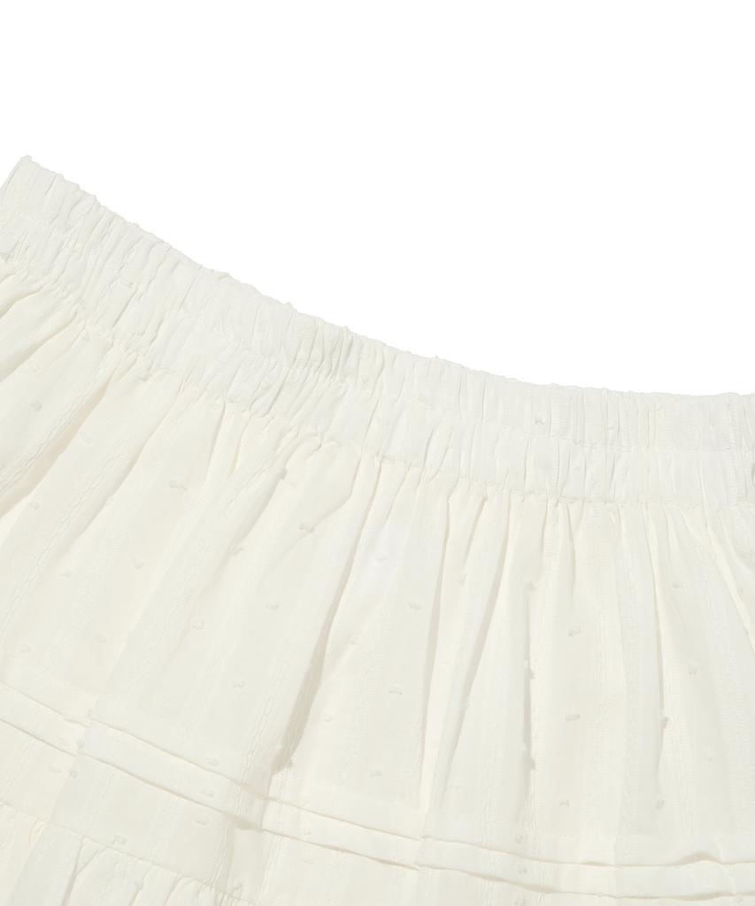 Road Road Lace Tiered Mini Skirt (Ivory)