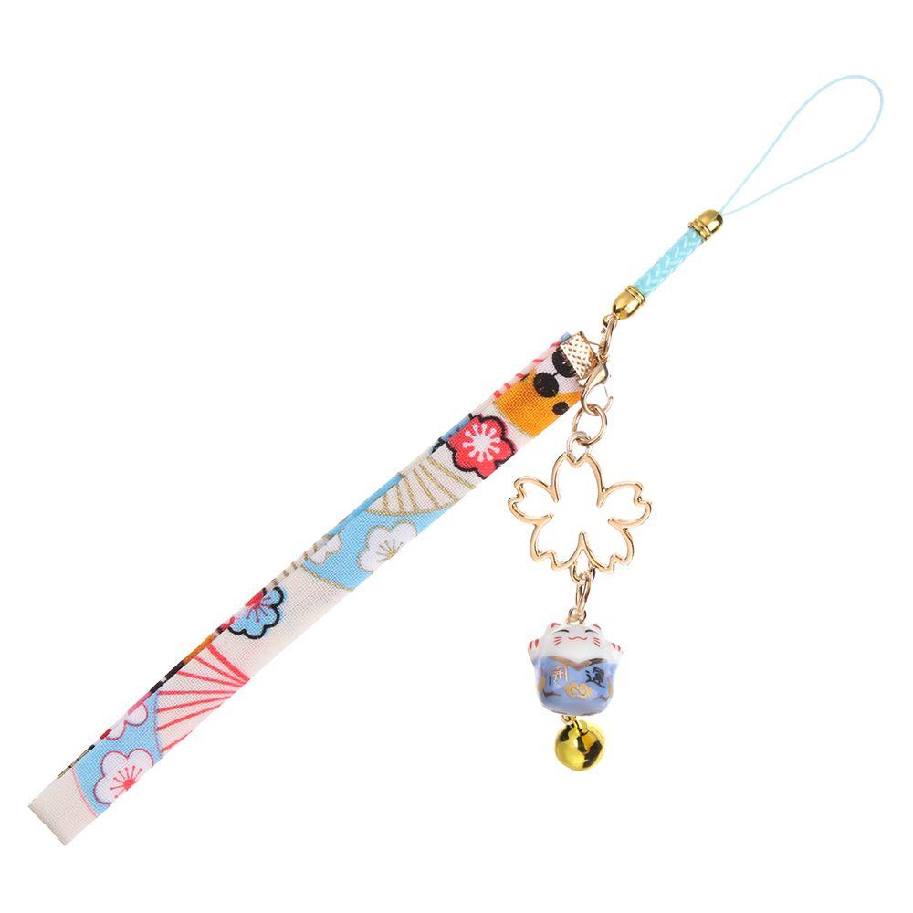 Веревка брелок на запястье ремешок для телефона шнурок анти-потеряшка шнурок Lucky Cat Bell Sakura телефон шнурок