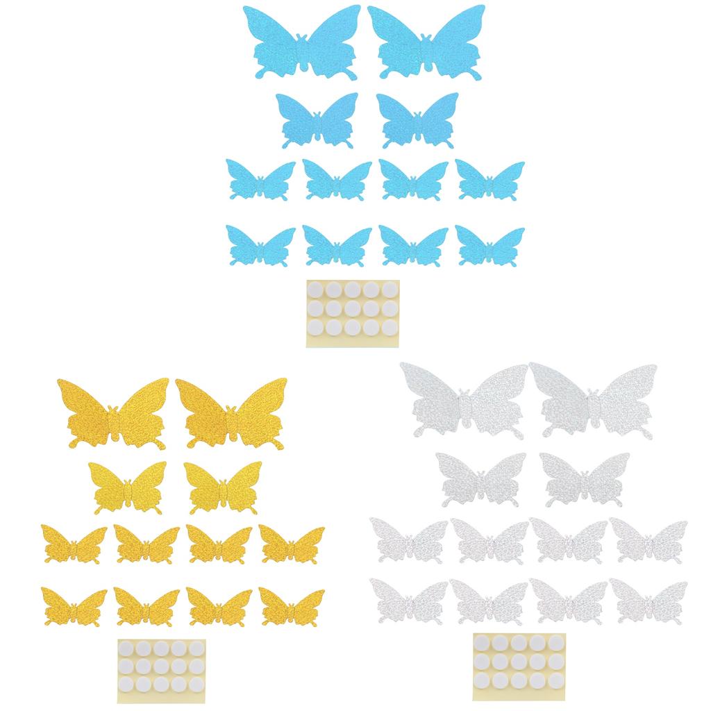 12Pcs/Set 3‑Dimensional Sticker Simulation Flash Wallpaper Living Room Wedding Wall Art for Home