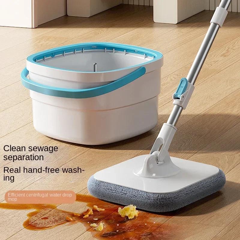 Fresh Water Sewage Separation Mop with Bucket, 360°Rotating Floating Mop, Household Cleaning Tool, No Hand Washing Required