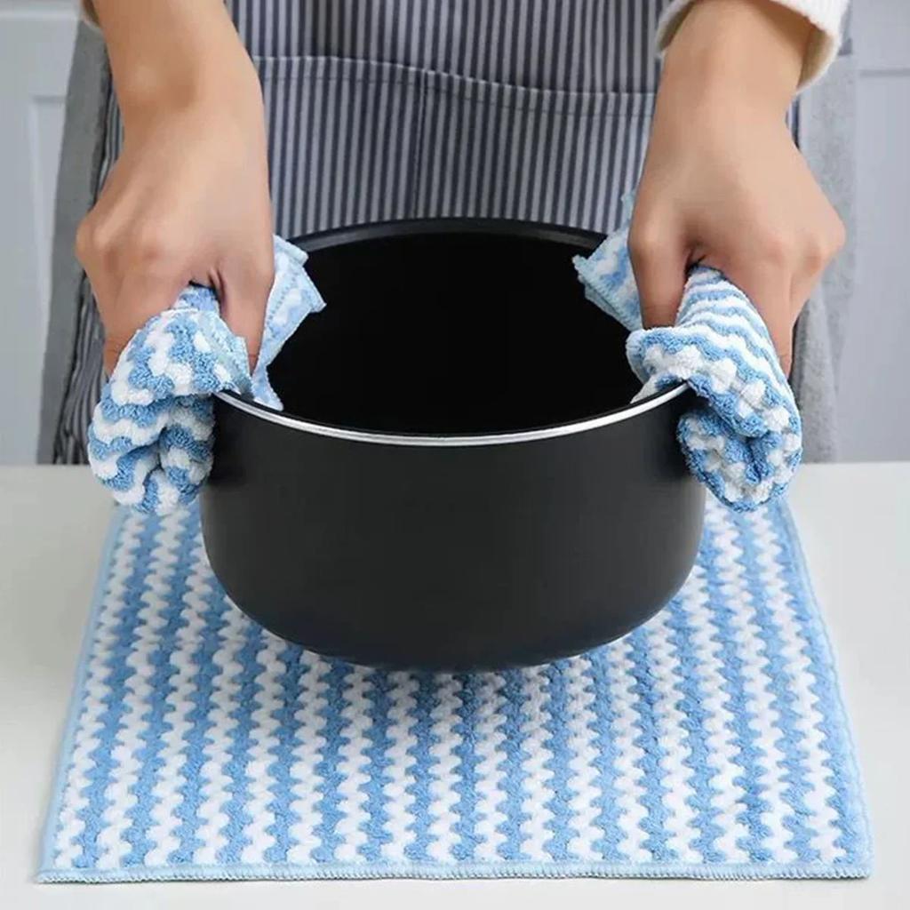 5pcs Kitchen Dish Cloths Soft Absorbent Dish Rag Reusable Dish Towels Household Washable Cleaning Cloth Housework Clean Towel