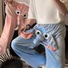 Spring and Autumn 3D Cute Elephant Loose Sleep Pants for Kids & Couples