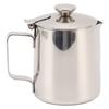 Stainless Steel Milk Frothing Pitcher Cappuccino Pitcher Coffee Foam Container With Lid 600ml