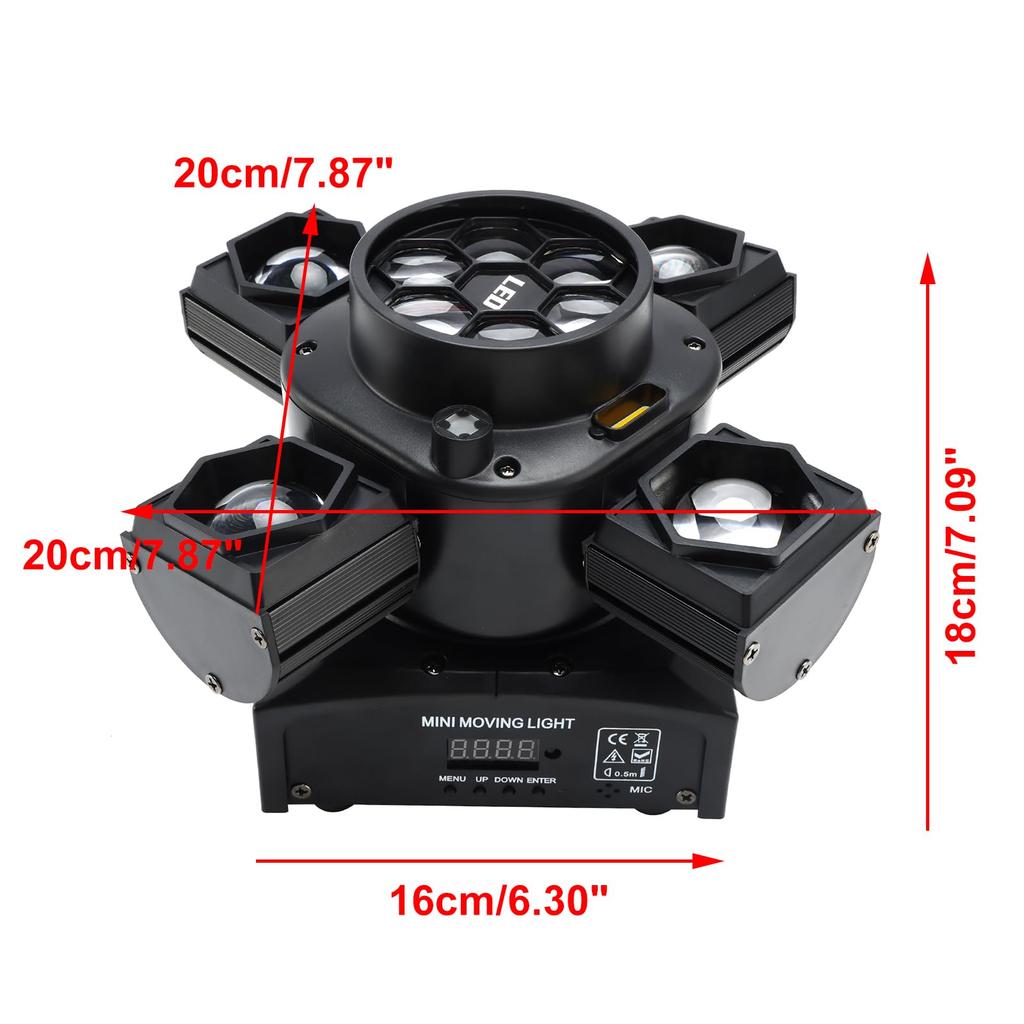 Frezon Stage Light LED Disco Light 80W High Brightness Multifunctional Strobe Effect Spotlight Stage Lighting DMX512 Channels Super Smooth Dimming