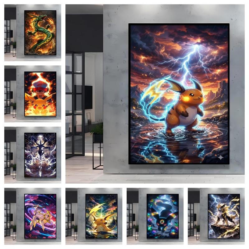 Canvas Posters Pikachu Paintings Waterproof High Quality Art Wall Decoration Gifts Modern Living Room Spray Painting