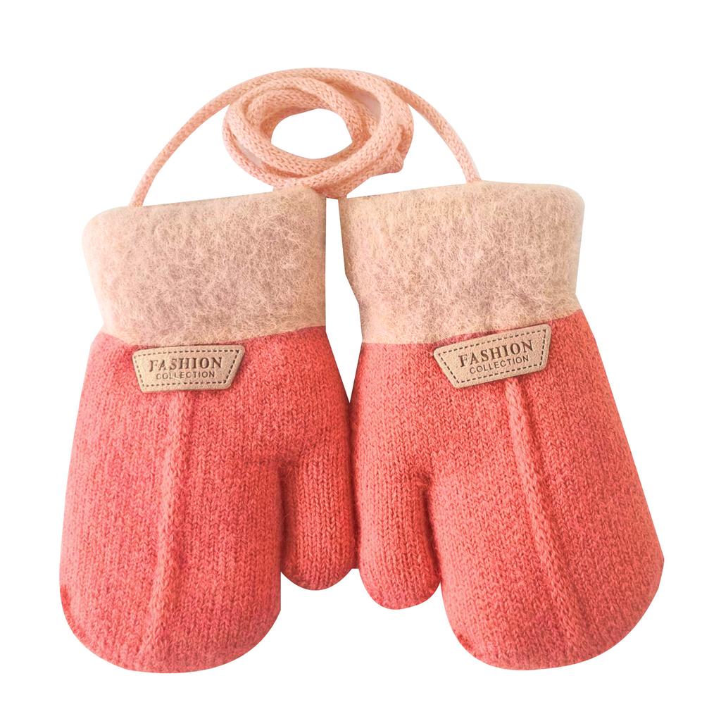 Вязаные варежки Детские зимние перчатки для девочек и мальчиков Утепленные уютные лыжные перчатки Ветрозащитные варежки Унисекс Вязаные перчатки