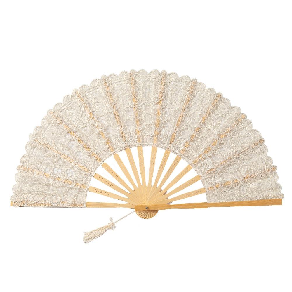 Hollow Ribs Vintage Lace Hand Fan Tassel Pendant Dance Handheld  Fan  Party Accessories