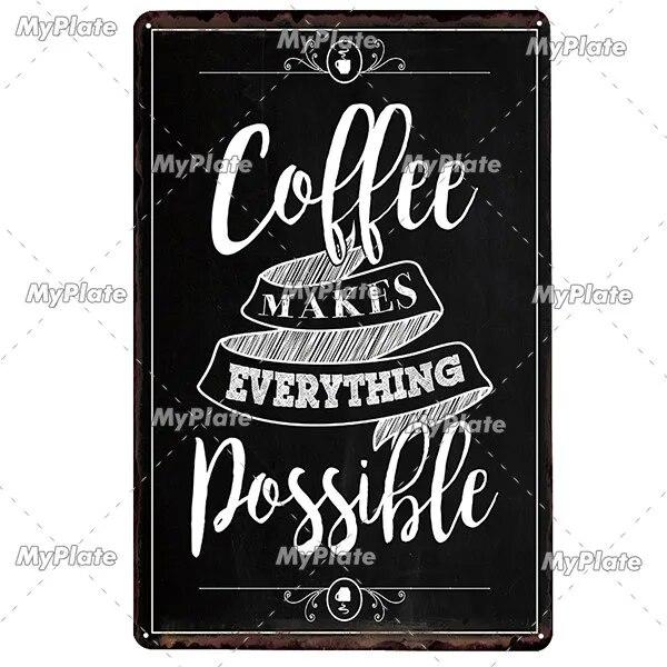 Coffee Word Vintage Metal Sign Tin Sign Vintage Cafe Decoration Plaque Home Wall Decor Bar Sign Home Decor Poster Drop Shipping