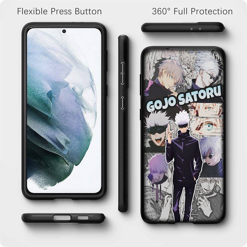For Samsung Galaxy S24 S23 iPhone 16 15 14 Xiaomi Redmi Note 13 12 11 10 8 Plus 9 Pro Max X XR Case Anime Jujutsu Kaisen Gojo Satoru OPPO Huawei Cover