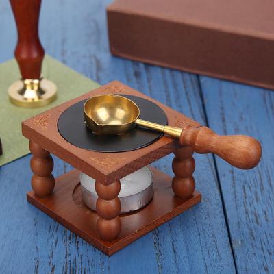 Ретро печать сургучной печью, кастрюлей, анти-горячей деревянной ручкой, уплотнениями, восковой ложкой для сургучной герметизации, декоративным восковым штампом, палочкой, подарок для рукоделия