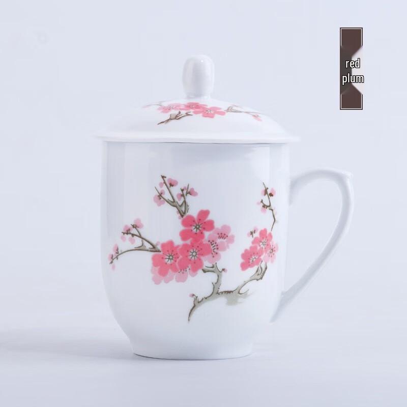 Керамический набор чашек для чая и офиса Jingdezhen с крышкой