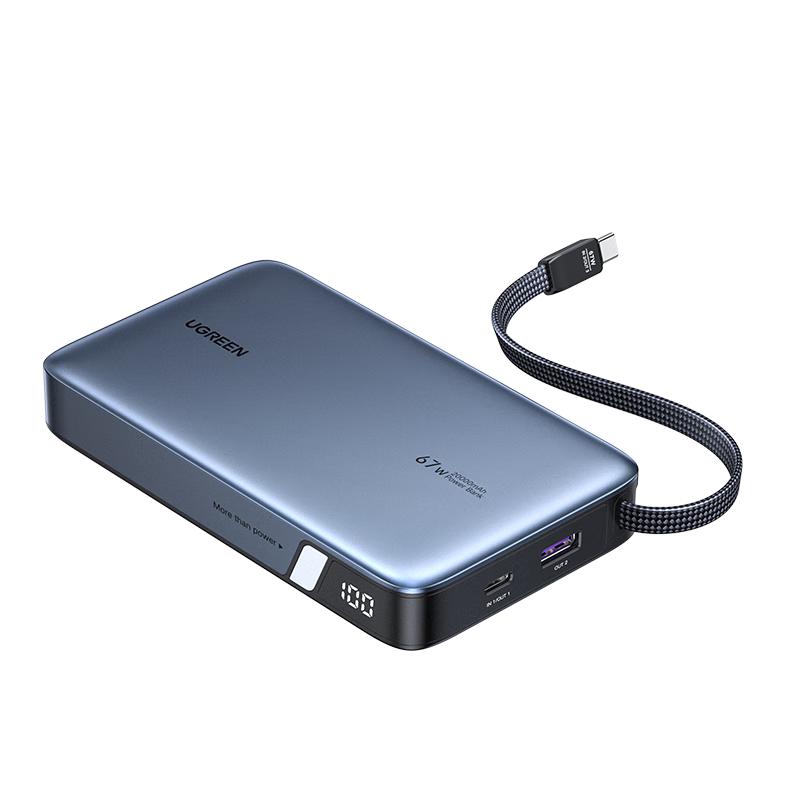 Ugreen 67W 20000mAh Power Bank with Built-in Cable