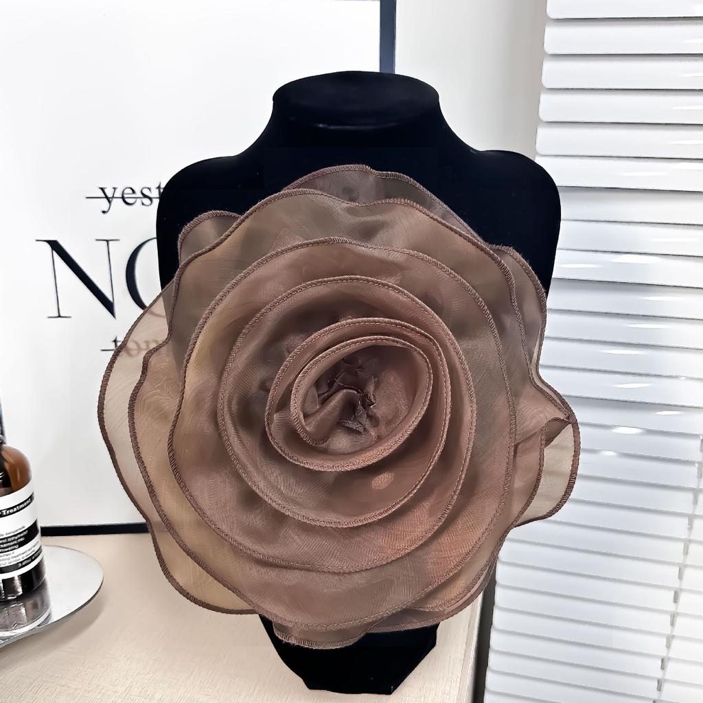 Solid Color Three-Dimensional Flower Corsage Accessories Simulated Flower Decoration Material Eugen Yarn Lace Cloth Sticker Accessories