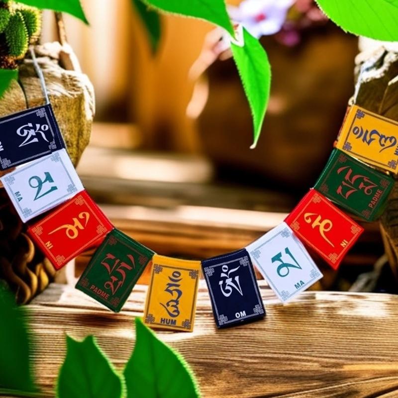 Tibetan Prayer Flags Small Backpacks Decors Colorful Buddhist Blessing Ornament Suitable for Hiking Camping Travel Present