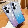KEYSION Роскошный чехол-бампер с покрытием и блестками для Xiaomi POCO F6, прозрачный мягкий ТПУ, ударопрочная задняя крышка для POCO F6