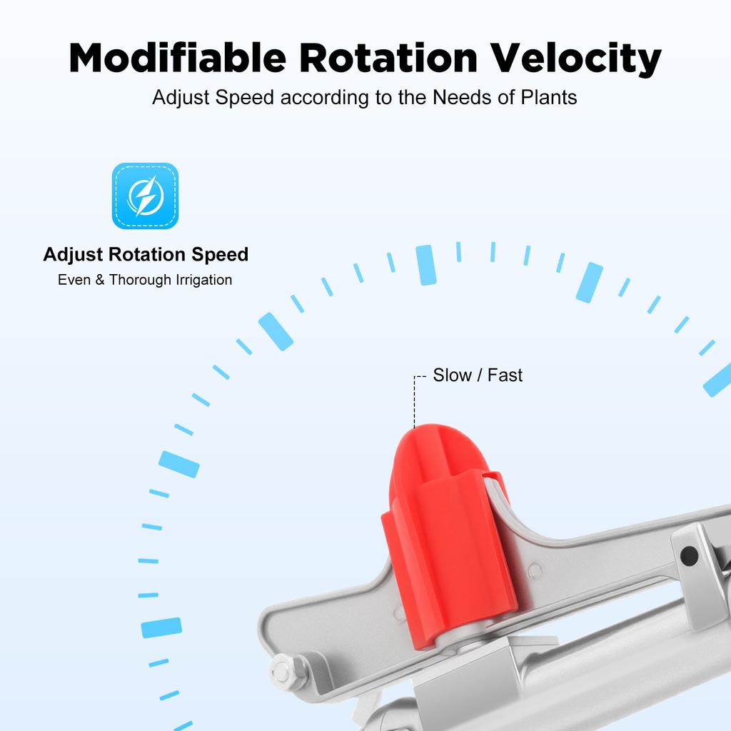 Регулируемая спринклерная пушка для полива, 360° вращающийся распылитель воды для газона, дальность 80 м, корпус из цинкового сплава, для фермерского сада газона