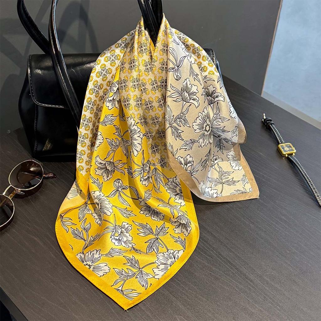 Fashion 100% Real Silk Scarf 53cm Square Bandelet Women's Silk Temperament Small Scarf Neck Decorative Wrap Printed Scarves