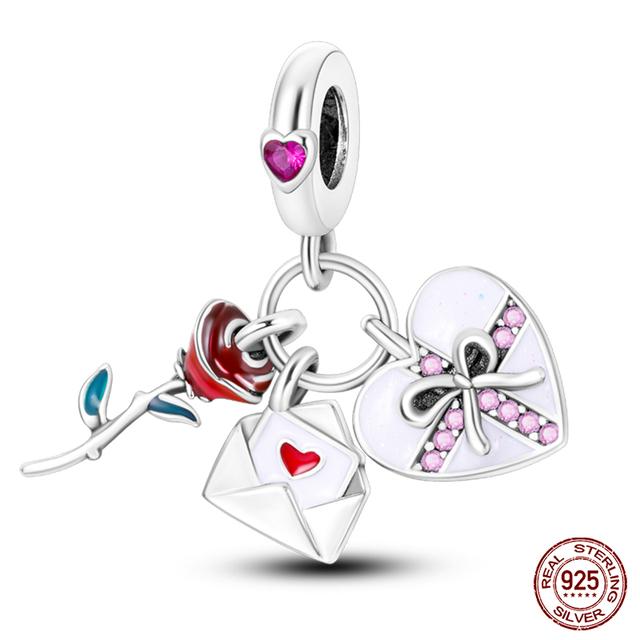 Мода Стерлингового Серебра 925 Сумочка Чемодан Подвески Бусины Подходит Fasion 925 Браслеты Изысканный Юбилей DIY Изготовление Ювелирных Изделий