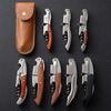 Red Wine Opener Labor-saving Wine Cork Remover Stainless-Steel Corkscrew with Wooden Handle for Kitchen Bar