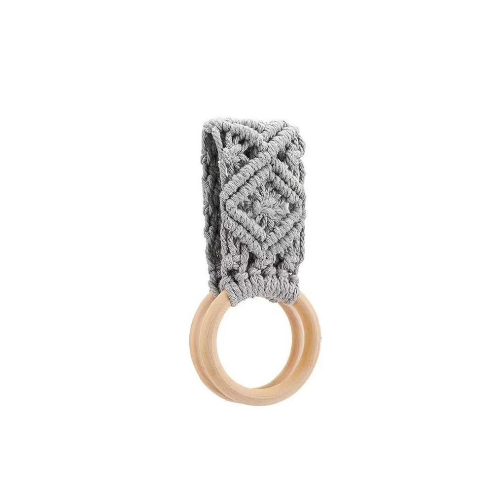 Boho Style Hand Towel Hanger Wooden Ring Towel Ring Holder New Macrame Towel Holder  Bathroom