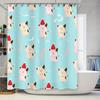 Очаровательный рождественский набор занавески для душа с котятами, синий фон с красными шапками Санты