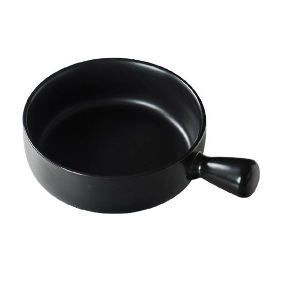 Ceramic Baking Bowl Microwave Safe Oven Dish with Handle Heat Resistant Soup Crock Easy Clean Dishwasher Safe Small Soup Bowl for Onion Soup