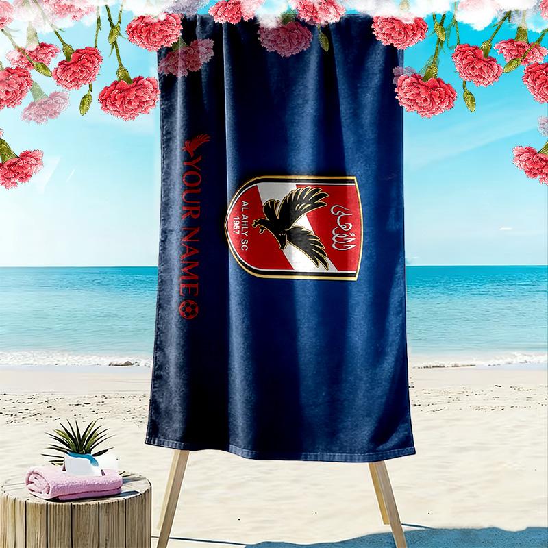 Al Ahly SC Print Beach Towel, Large Soft Quick Dry Towel for Beach Camping Swimming