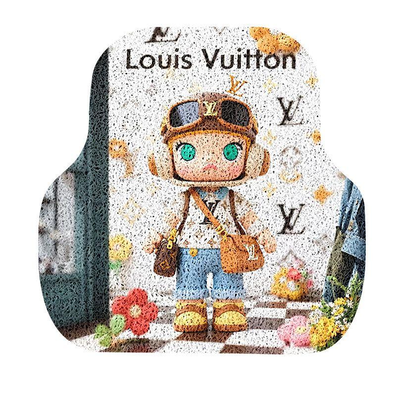 Cartoon Car Floor Mats, Universal Type for Driver and Passenger, Single-Piece Integrated Mat, Dirt-Resistant, Anti-Slip Car Mat, Upper Layer Carpet