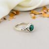 Малахит Драгоценный камень 925 Стерлинговое серебро Круглый драгоценный камень Кольцо ручной работы для женщин