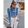 Весенне-осенняя женская модная повседневная джинсовая куртка с лацканами в стиле Court Style