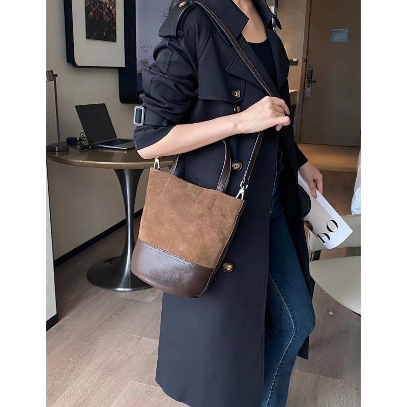 Сумка-ведро из матовой коровьей кожи, женская сумка через плечо из натуральной кожи