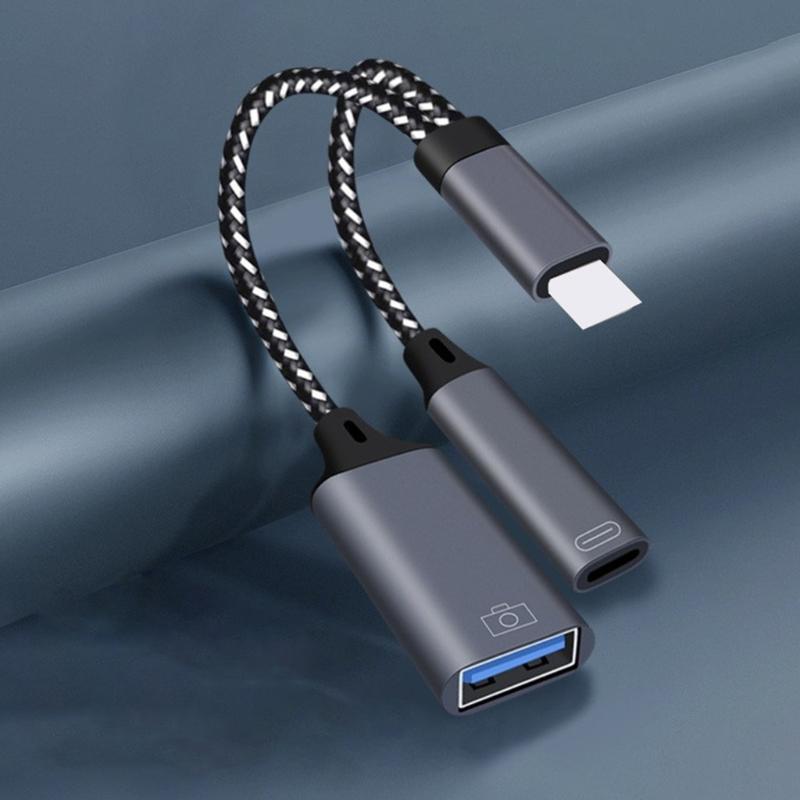 USB C Y-кабель OTG-адаптер USB C на USB OTG разветвитель Поддержка быстрой зарядки Высокоскоростная синхронизация данных Подключение клавиатур