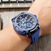 Red Watch Men Military Sport Silicone Strap Chronograph Quartz Wristwatch with Luminous Hands Date 3atm Waterproof Orange