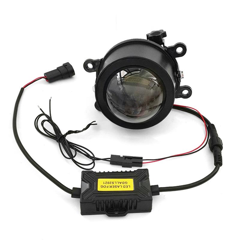 Car LED Fog Lamp Double Light Lens Fish Eye Lamp Super Bright Far and Near Integrated White Light Yellow Light Modified Anti-fog Lamp Universal