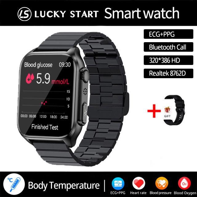 2024 Новый Bluetooth Звонок Мониторинг Сна ЭКГ+ПГГ Смарт-Часы Мужчины Частота Пульса Артериальное Давление Кислород Температура Тела IP67 Смарт-Часы