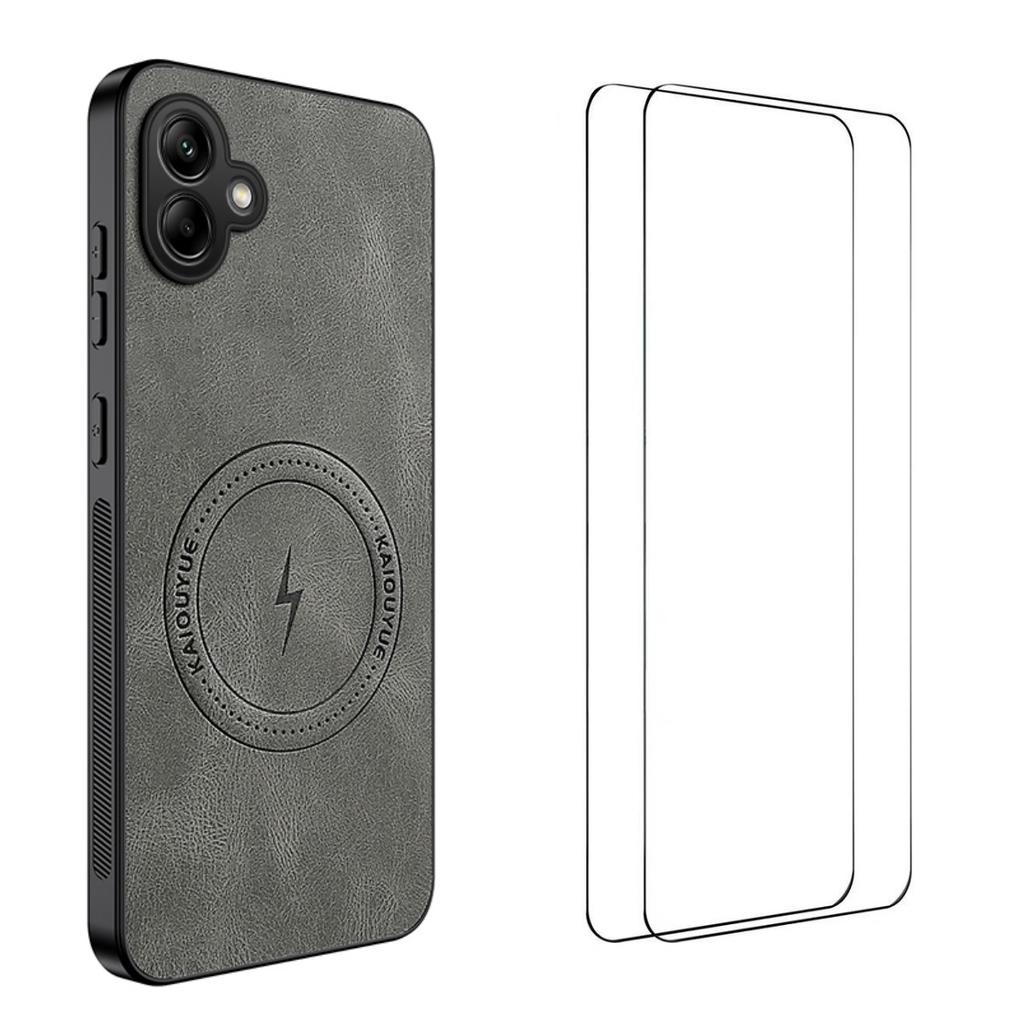 For Samsung Galaxy A07 4G Magnetic Case WANLONFENG SD Series PC TPU Phone Cover with 2Pcs Screen Film