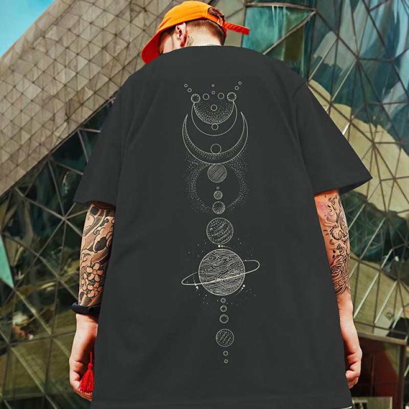 2024 New Summer Men's T-Shirt 3d Compass Printed Short Sleeve Tees Simple Fashion Male Clothing Loose Oversized T-Shirt For Men