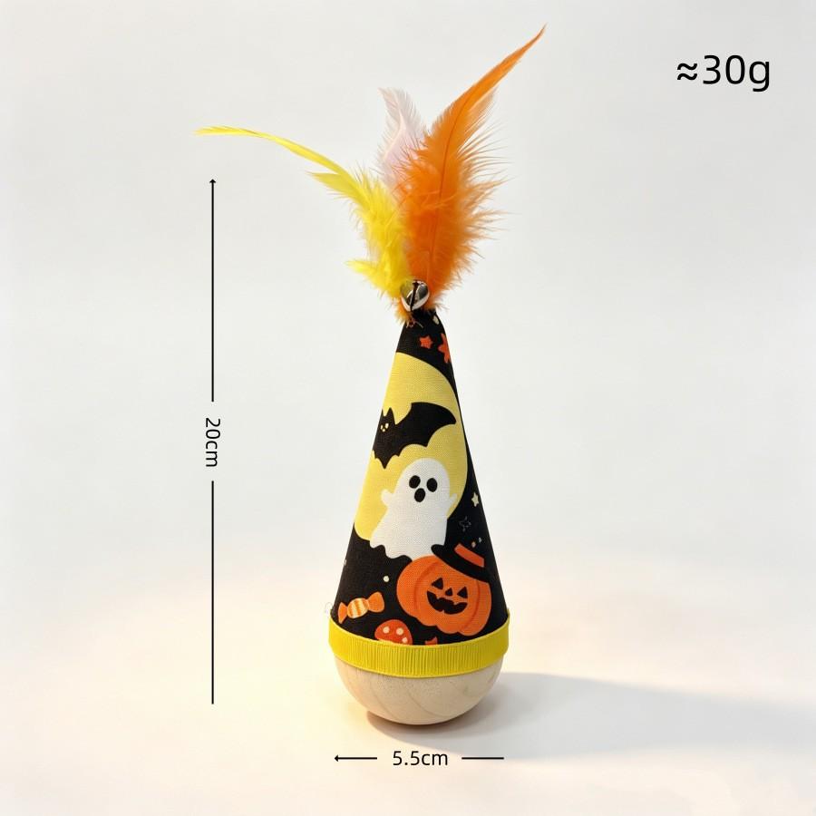 Tumbler cat toy, a self-entertaining device to relieve boredom, helps burn energy, feather cat wand, pet toy