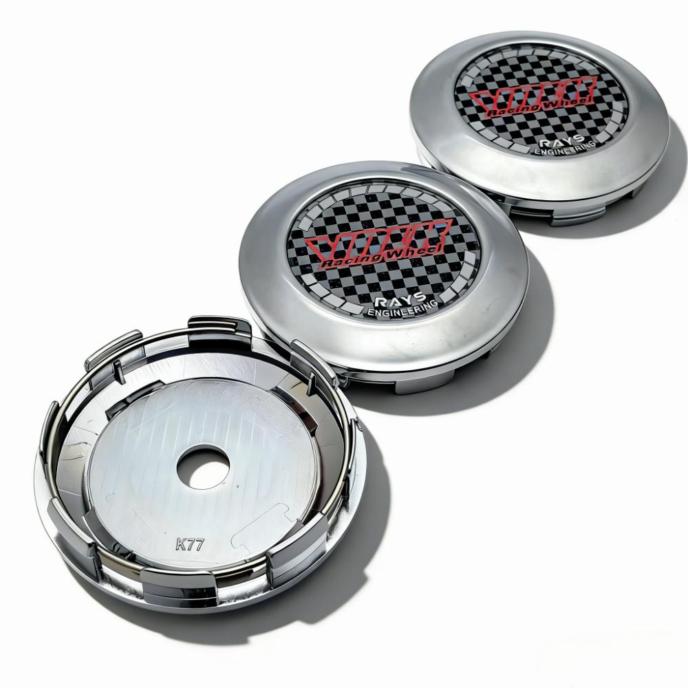 4pcs 77MM Clips 72MM JDM VOLK Logo Emblem Car Wheel Center Caps Rim Hubcaps Dust Cover RAYS Badge Wheels Hub Cap Car Accessories