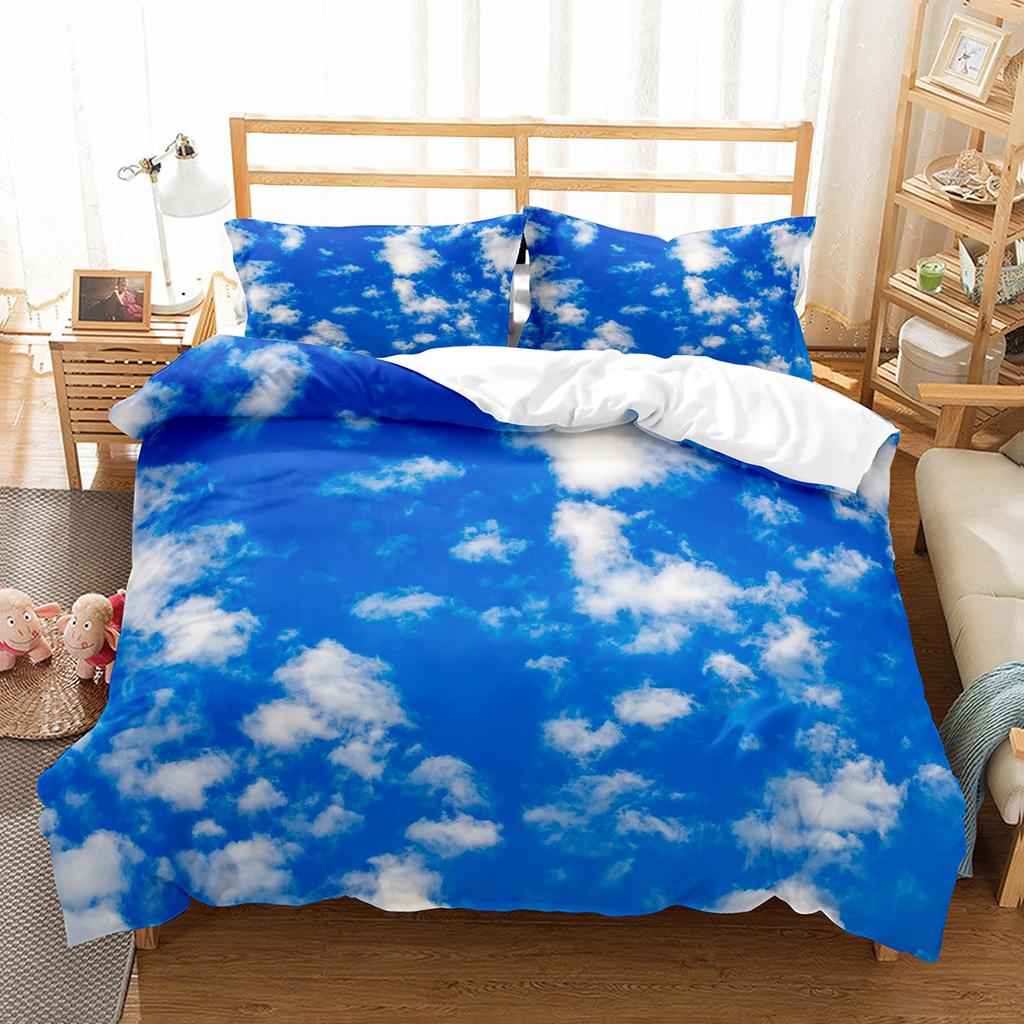 White Cloud Duvet Cover Collection Comforter Cover Twin Full King Size For Kids Teens Adults Bedroom Decor Bedding Collection With Pillowcase