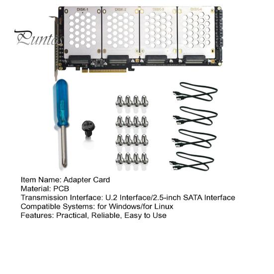 Адаптерная плата U.2 Dual Disk со светодиодным индикатором Переходная плата NVMe to PCIe X16 Широкая совместимость Адаптерная плата для жестких дисков SATA
