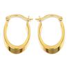 [M9471] - Gold Plated Hoop Earrings 'Valse' Gold - 25x15x2 Mm