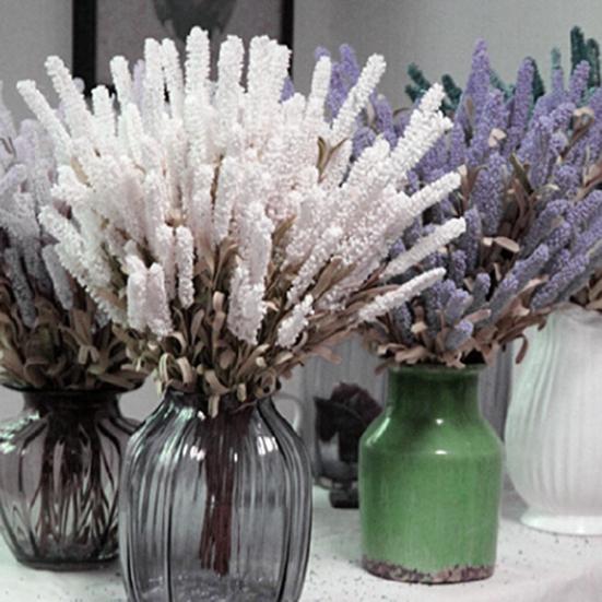 Искусственный цветок лаванды, листья, букет, домашний свадебный садовый декор, 12 головок