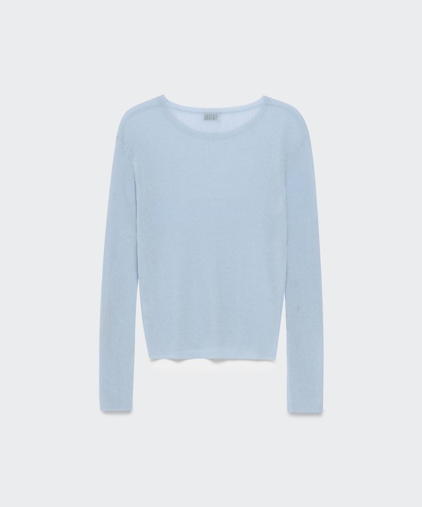 MUSINSA STANDARD WOMAN Women'S Linen Blend Ribbed Sheer Knit [Cloudy Blue]
