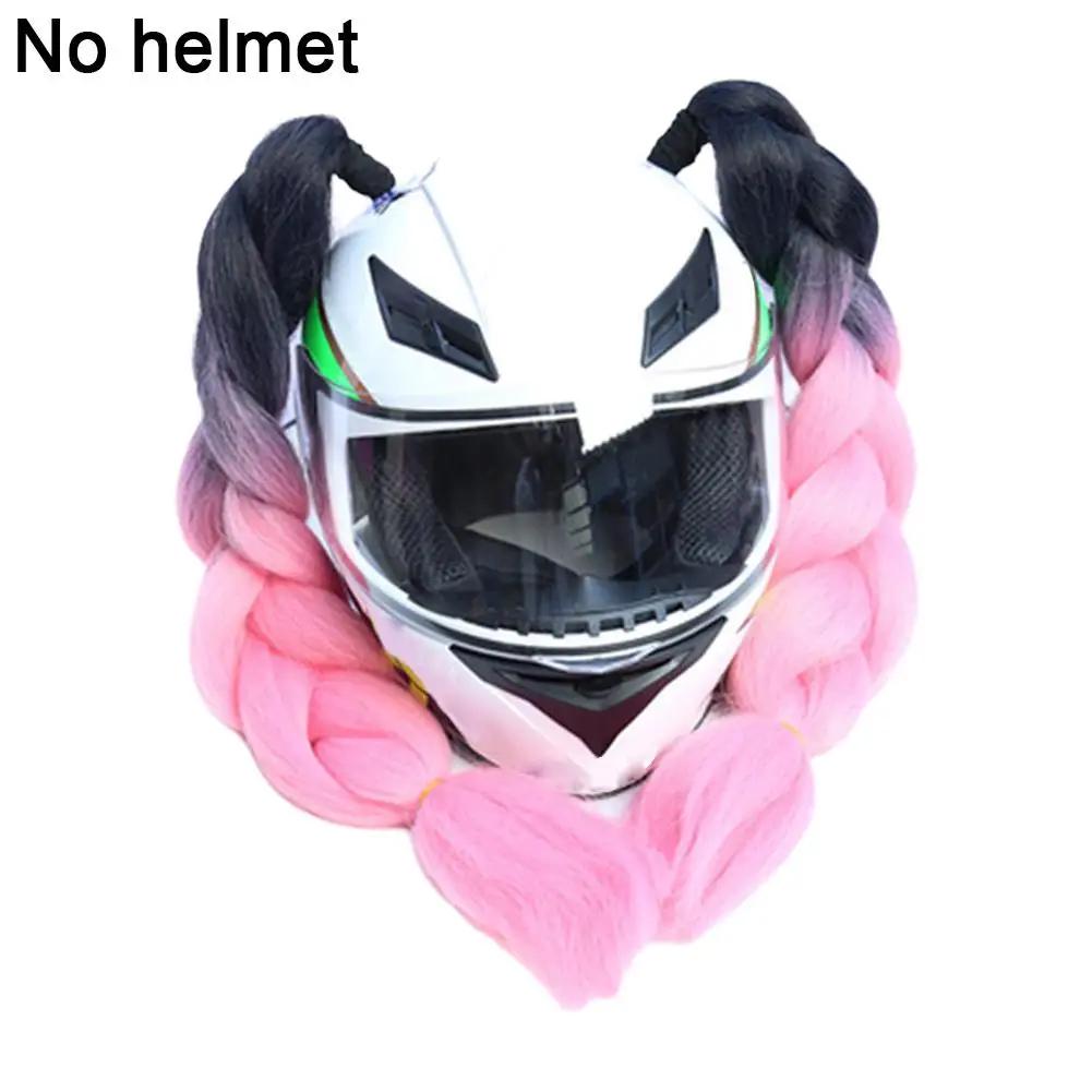 Motorcycle Helmet Braids Without Helmet Wig For Motorbike Helmets Twist Dual Pigtail Ponytail Motocross Helmets Punk Hair D O6m7