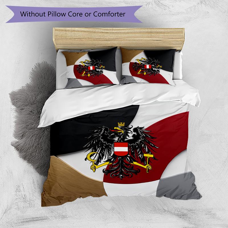 Austria Football Printed Bedding 3 Piece Set Cozy Breathable Bed Cover Set as Housewarming Holiday Gift