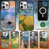 Масляный чехол для телефона Ван Гог Моне для iPhone 17,16,15,14,13,12,Plus,Pro,Max для Magsafe Магнитной Беспроводной Зарядки