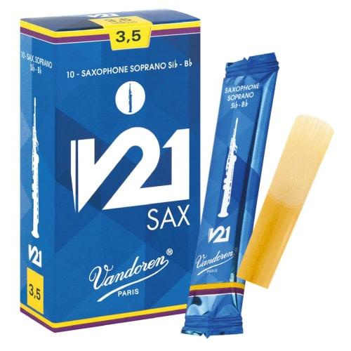 Vandoren Soprano Saxophone Reeds V21, Hardness: 3-1/2 (Pack of 10)