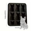1pc French Bulldog Ice Cube Mold, 3D Silicone Dog-Shaped Ice Grid, 6-Hole Fun Animal Shaped Large French Bulldog Ice Tray, Cute Novelty Dog Ice Box